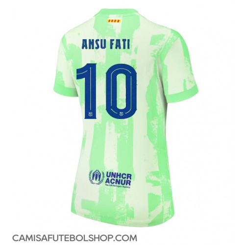 Camisa de time de futebol Barcelona Ansu Fati #10 Replicas 3º Equipamento Feminina 2024-25 Manga Curta